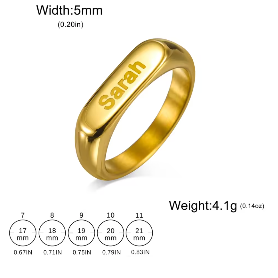 Custom ring gold color