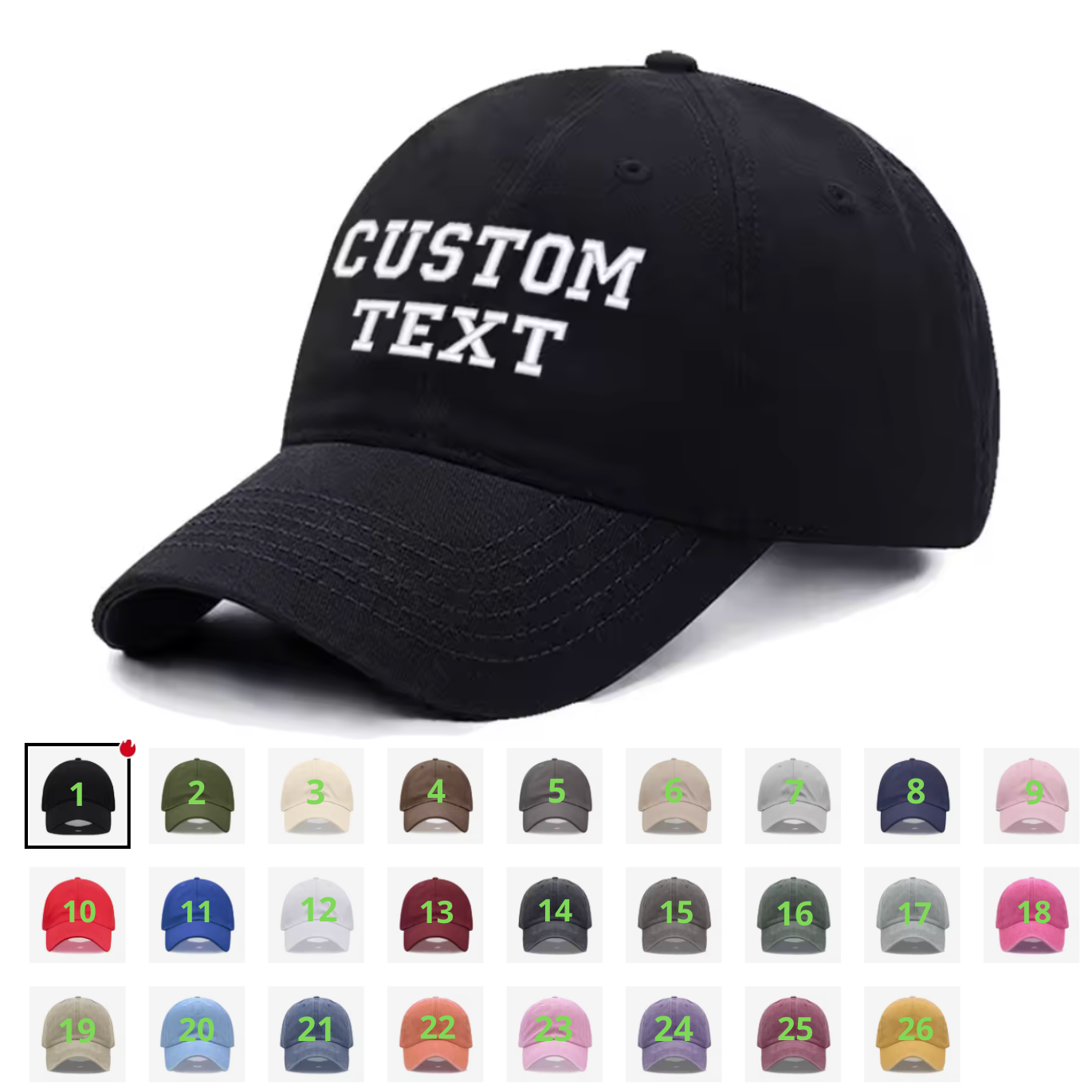 Custom baseball cap