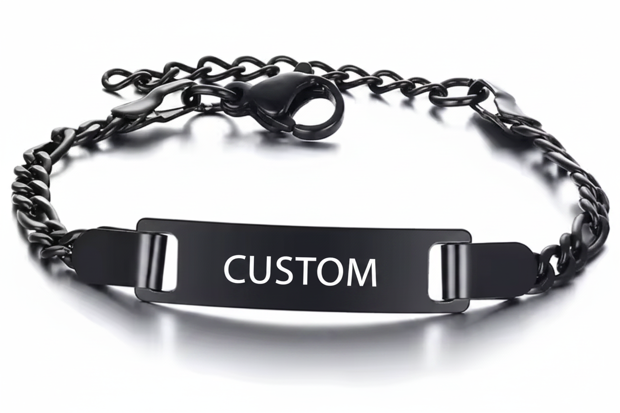Custom chain bracelet black color