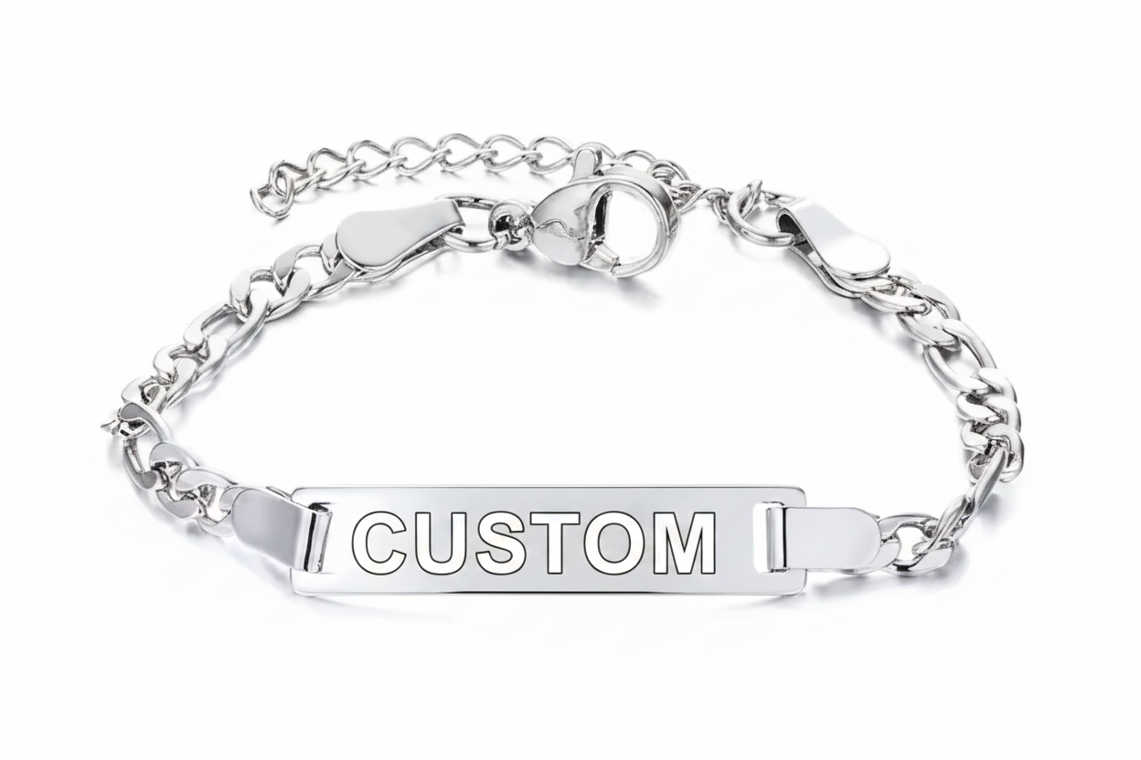 Custom chain bracelet silver color