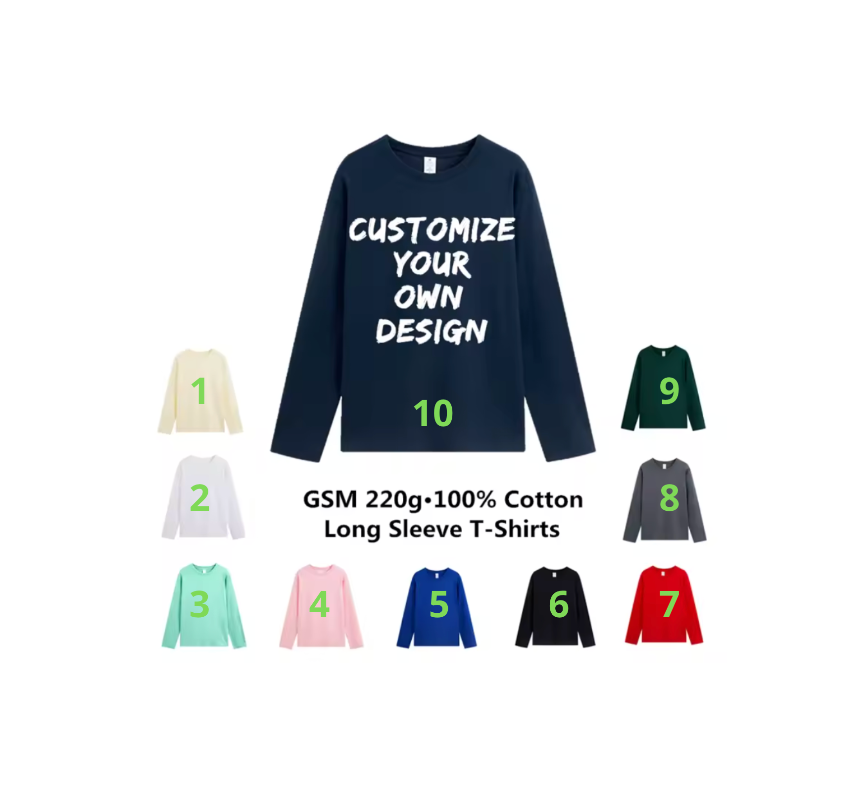 Custom long sleeve unisex cotton shirt